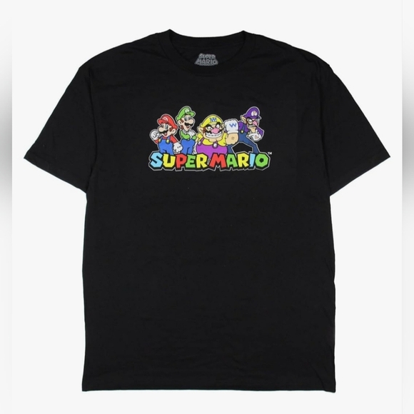 Super Mario Bros Graphic T Shirt Mario Luigi Wario Waluigi Men’s Size Large - Picture 1 of 7